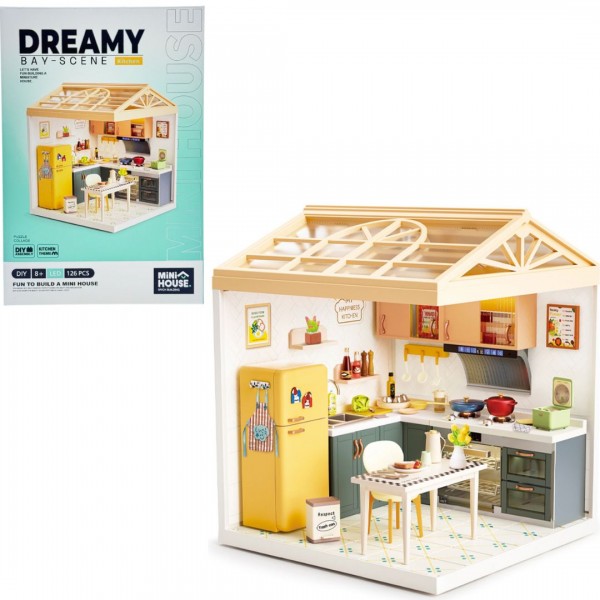 263154 Конструктор-румбокс MINI HOUSE серії "Інтер'єр" – КУХНЯ (світло)