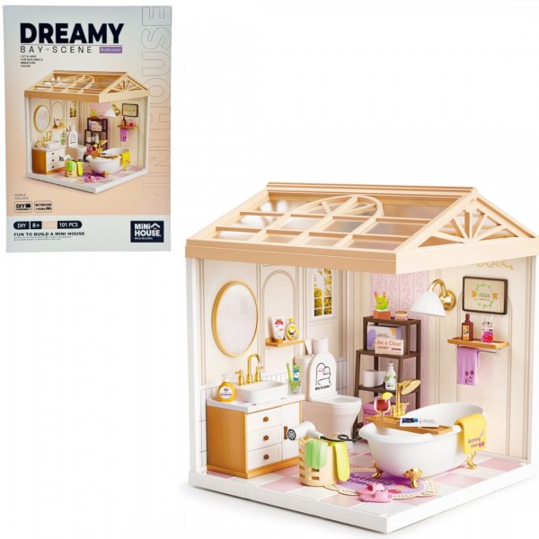 263156 Конструктор-румбокс MINI HOUSE серії "Інтер'єр" – ВАННА КІМНАТА (світло)