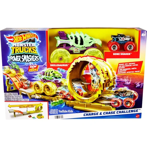 183866 Набір "Заряджай і переслідуй" серії "Power Smashers" Monster Trucks Hot Wheels