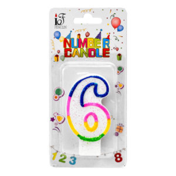 162830 Свічки-цифри для торта "6" R90094