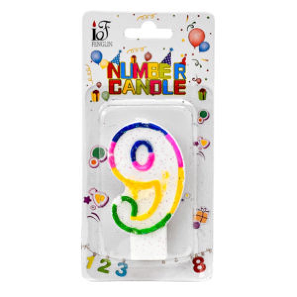 162833 Свічки-цифри для торта "9" R90097