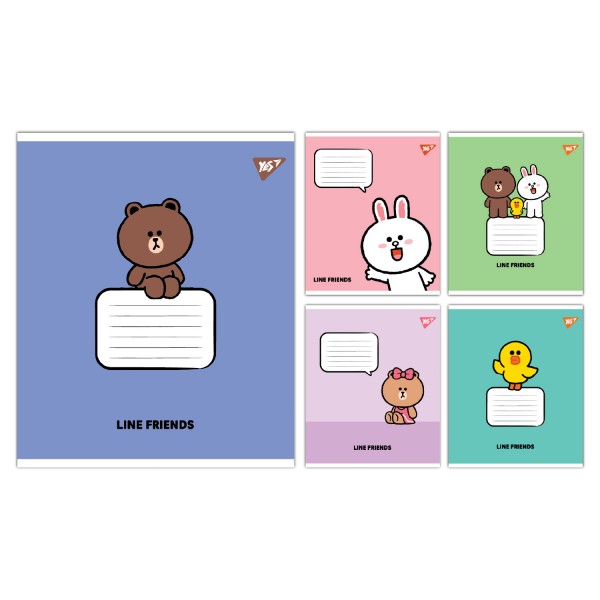 229381 А5/18 лін. Yes Line Friends Stylish, зошит учнівський шкільний