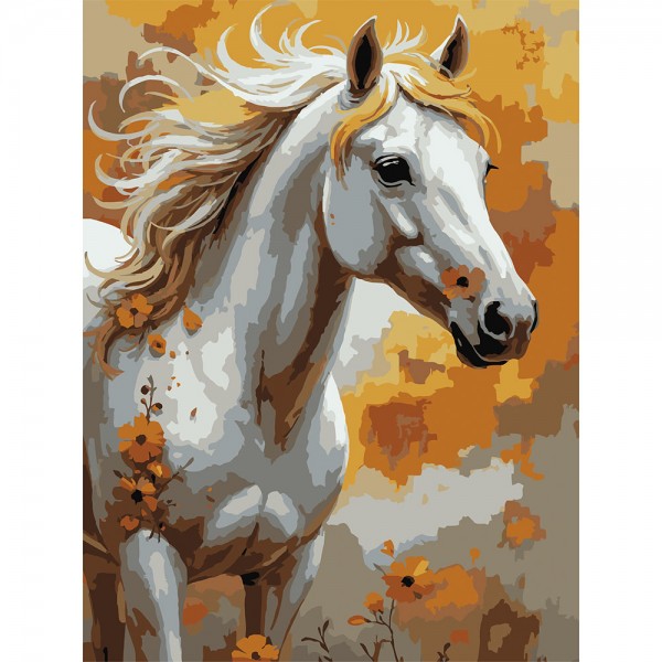 246782 Картина за номерами Strateg Білий кінь 30Х40 (SS-1313)
