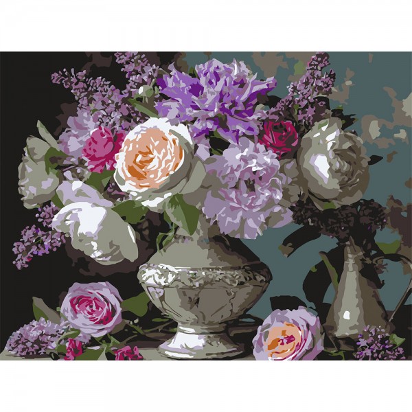 246784 Картина за номерами Strateg Різноманітні квіти  30Х40 (SS-1315)