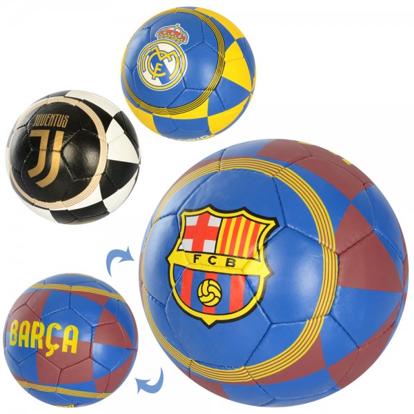 119688 М'яч футбольний 2500-191 розмір 5, ПУ1,4мм., ручна робота, 32панелі, 400-420г., 3види(клуби).