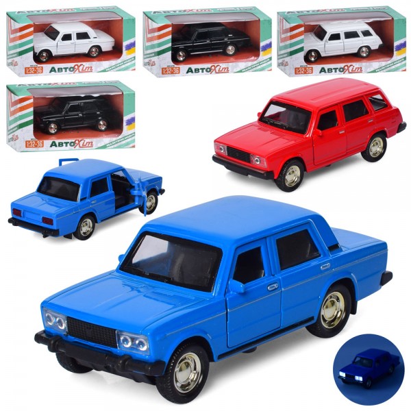 250889 Машина M 5666 1:32-36, метал, інерція, 11,5см, звук,світло,відчиняються двері,гум. колеса,3 кольори