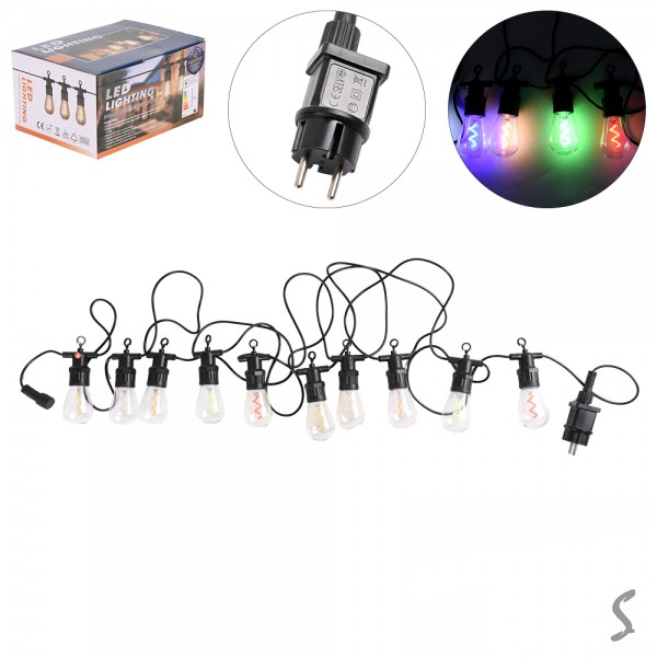 242531 Гірлянда світлодіодна зовнішня "Лампочки спіраль" 5м 10led, R95899