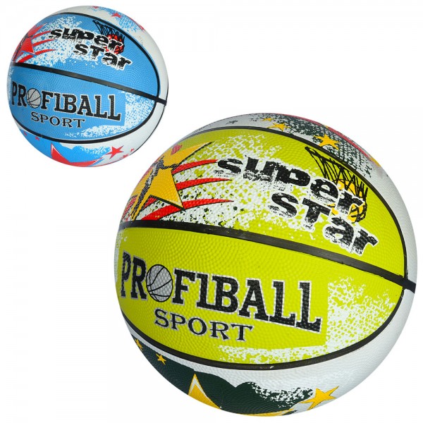 73706 М'яч баскетбольний EN 3222-2 розмір 7, гума, 580-600г, малюнок, 2 кольори, кул.