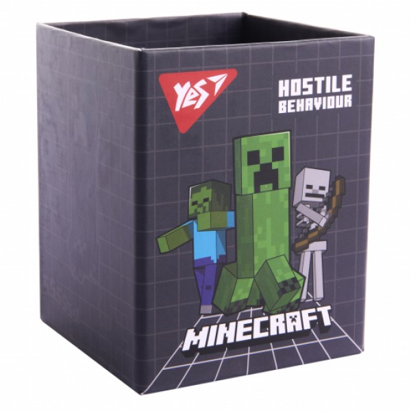 221922 Стакан для письмового приладдя Yes "Minecraft", картон, сірий