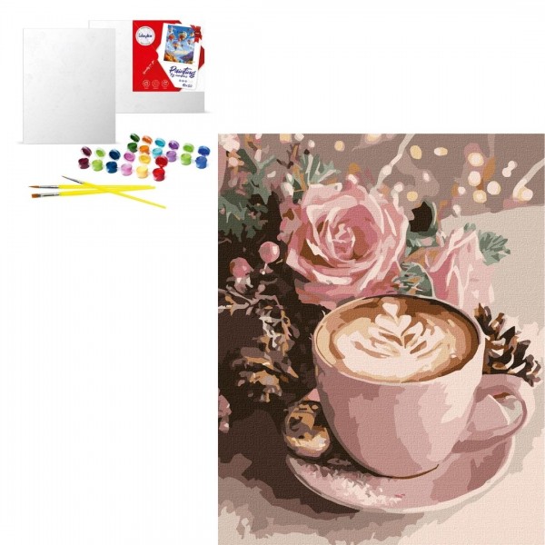 245303 KHO "Новорічне капучино з фарбами металік" 40х50см