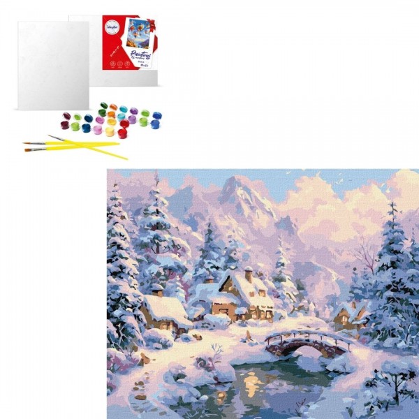 244459 KHO "Зимовий затишок серед гір" 40х50см