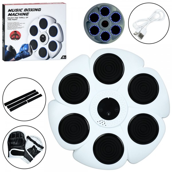 248101 Боксерський набір MS 4776-W трен-міш,авт,настін.трен.зв.світ.Bluet.акум.лип.в кор-ці, 40,5-40,5-6см