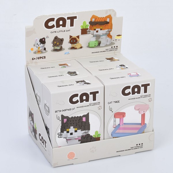 248119 Конструктор W1523кіт, від 126дет, 6видів (1вид-столик), в кор-ці, 6шт в дисплеї, 16,5-11,5-13см