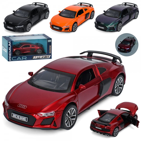 253343 Машина AP-2108 АвтоСвіт,1:32,метал інерція,15см,зв,світло,відчиняються двері/баг.капот.4кольори