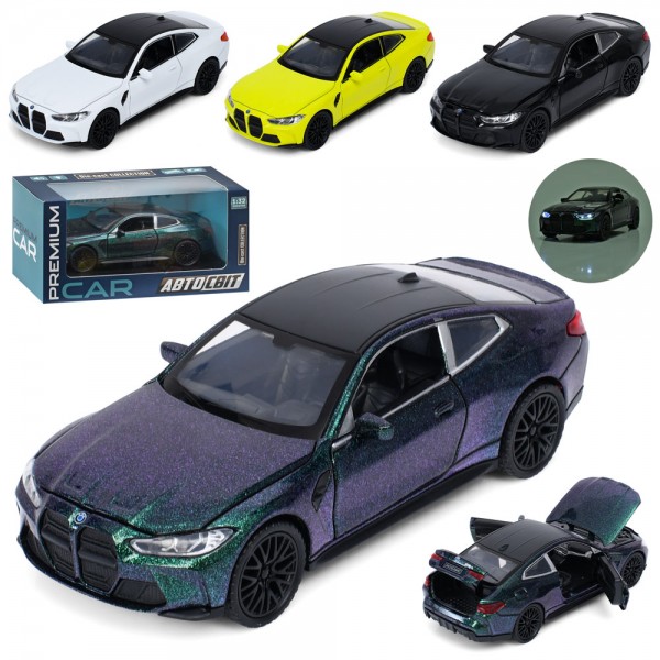 253345 Машина AP-2110 АвтоСвіт,1:32,метал,інерція,15,5см,звук,світло,відчиняються двері/багаж.4кольори