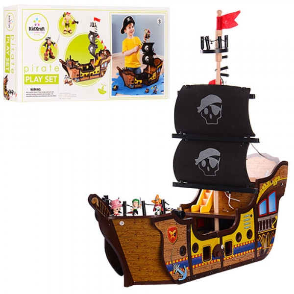 32221 Дерев'яна іграшка Корабель MD 1069 піратський, 6 дет., кор., 55-29-9,5 см.