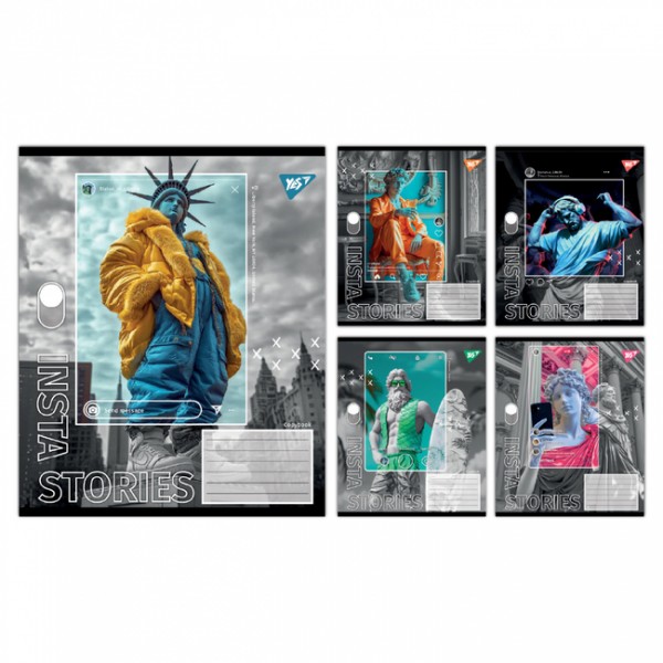 228140 А5/36 лін. Yes Insta Storys, зошит учнівський загальний