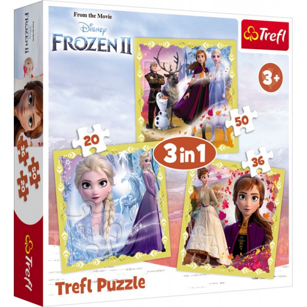 169900 Пазли 34847 Trefl Крижане серце II, Disney, Сила Анни та Ельзи, 3в1.