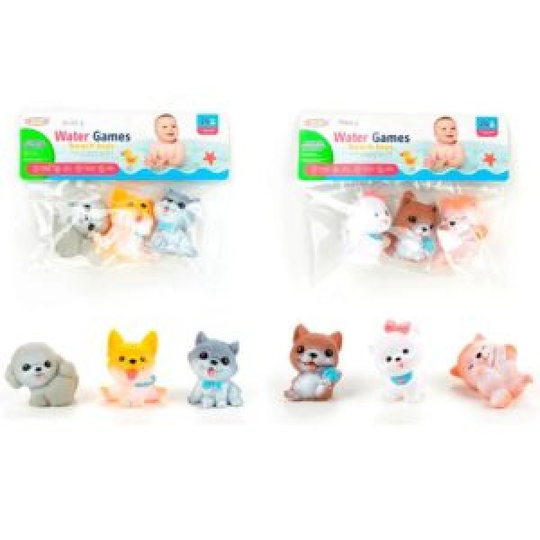 249733 Іграшка для купання TG2616-8-10 собака, 7,5см, набір 3шт, 2 види, у пакеті, 23,5-18-5см