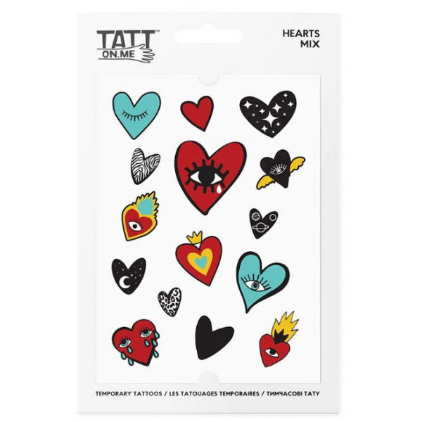 212338 Тимчасові тату TATTon.me Hearts mix