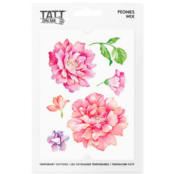 212342 Тимчасові тату TATTon.me Peonies mix