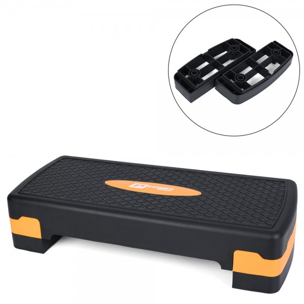 247493 Степ-платформа MS 0534-7 2 сходинки,розмір 68-29-10см/15см,чорно-помаранчевий, кор., 69-30-11см