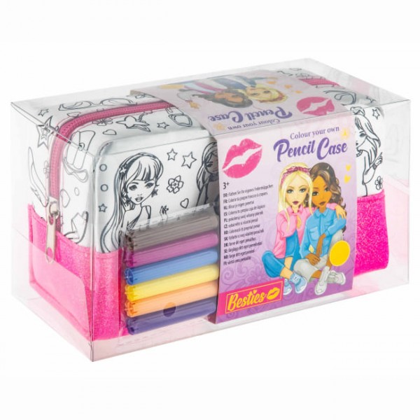 248555 Besties Пенал-розмальовка з фломастерами, арт.990204