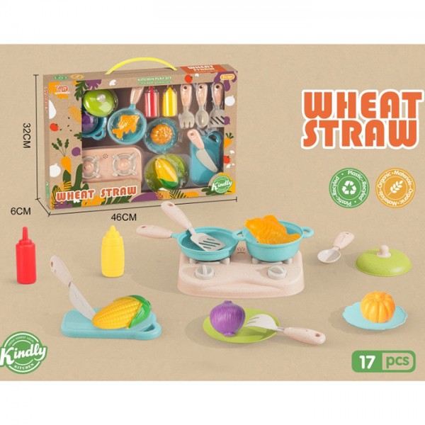 242431 Посуд YY-192 плита, каструля, сковорідка, кухонний набір, продукти на липучках, кор., 46-32-6 см.