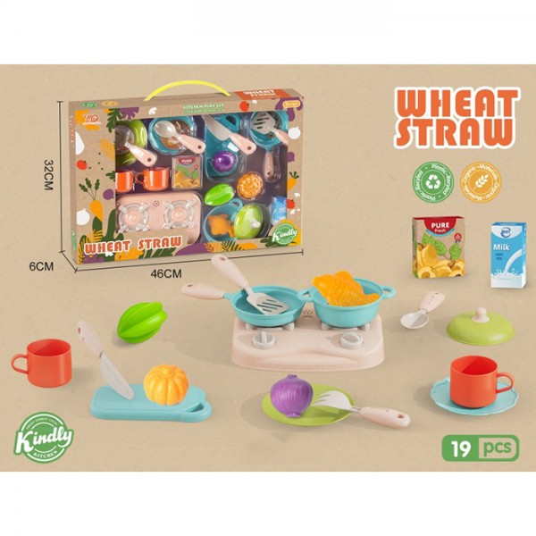 242432 Посуд YY-193 плита, каструля, сковорідка, кухонний набір, чашки, тарілки, продукти, кор., 46-32-6см.