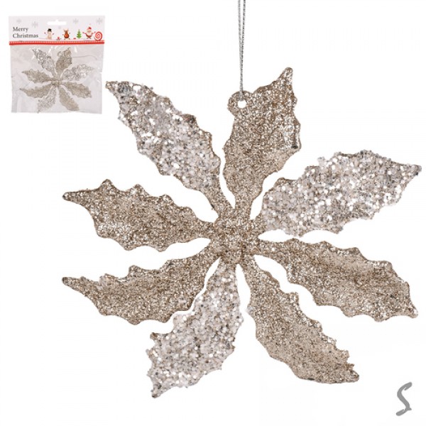 242818 Фігурка-підвіска новорічна "Flower" 14см., R33909