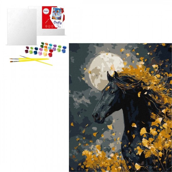 244467 KHO "Кінь і вітер з фарбами металік" 40х50см