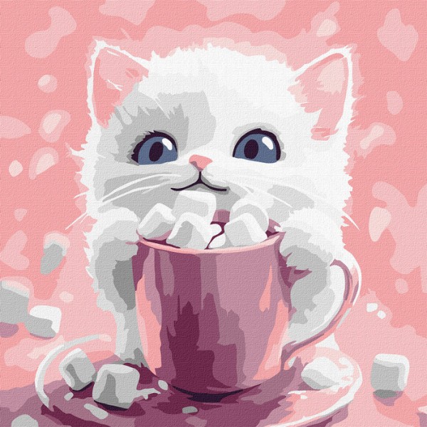 244472 KHO для дітей "Какао для котика (картина № 1)" 30х30см