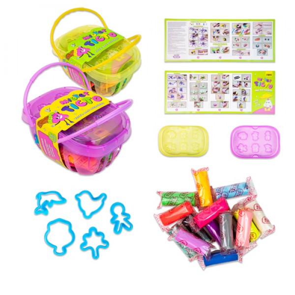 241804 Набір для творчості Містер тісто 15 штук у корзинці Strateg українською мовою (41006)