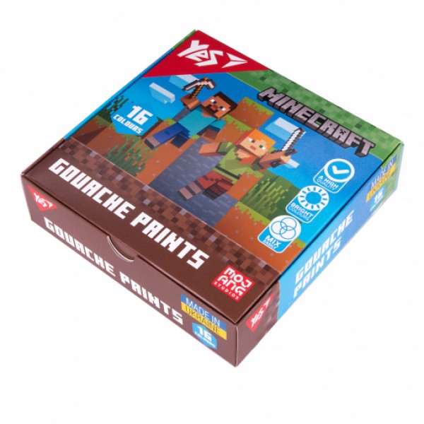 221872 Фарби гуашеві Yes Minecraft 16 кол. 20 мл