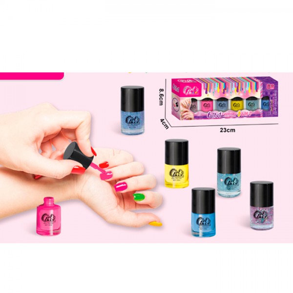 245195 Косметика 327 (60шт) набір для манікюру, лак для нігтів, 6шт, в кор-ці, 23-8,5-4см