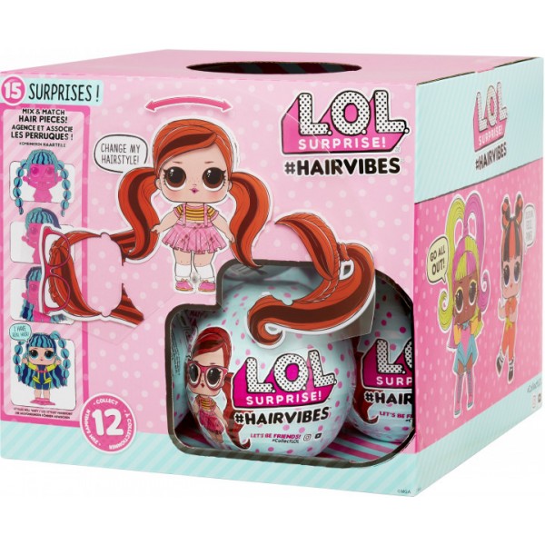 195411 Ігровий набір з лялькою L.O.L SURPRISE! S6 W1 серії "Hairvibes" - МОДНІ ЗАЧІСКИ (в асорт.,у дисплеї)