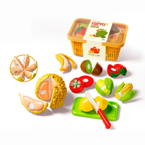253376 Продукти 666-145 на липучці, овочі, фрукти, ніж, дошка, кошик, в карт.обгортці, 22,5-16-10,5см