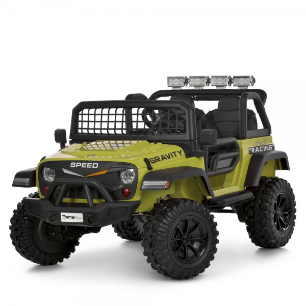 252840 Джип M 6376EBLR-10 радіо/к2,4G,1акум12V10AH,4мотора45W,BLUETOOTH,USB,TF,EVA,муз,світло,шкіра.зелений