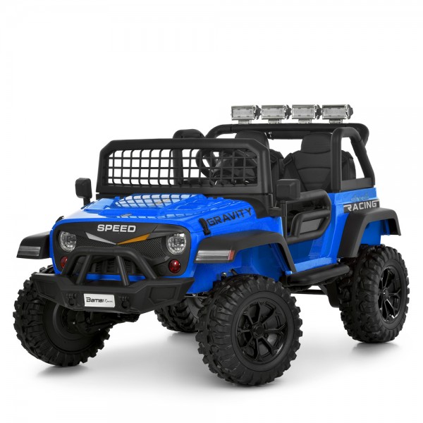 252841 Джип M 6376EBLR-4 радіо/к2,4G, 1акум12V10AH,4мотора45W,BLUETOOTH,USB,TF,EVA,музи,світ,шкіра.синій 