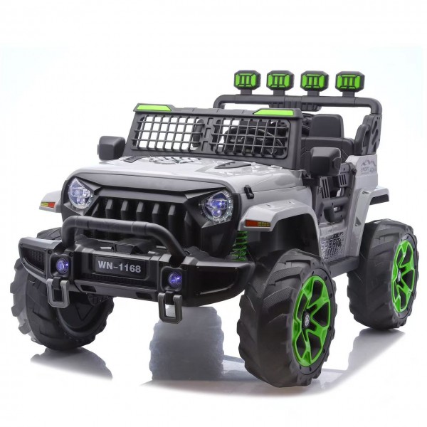 252843 Джип M 6380EBLR-11(24V) радіо/к2,4G,1*24V8AH,4*45W,MP3,USB,TF,BLUETOOTH,EVA, шкіра,муз.світло.сірий
