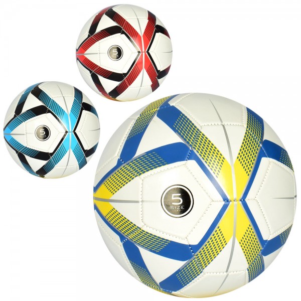 96230 М'яч футбольний EV 3304 розмір 5, ПВХ 1,8 мм, 32 панелі, 300-320г, 3 кольори, кул.