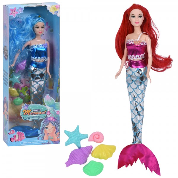 246154 Лялька YY2088E русалка, 29см, мушлі, 2 види, в кор-ці, 13,5-37-5см