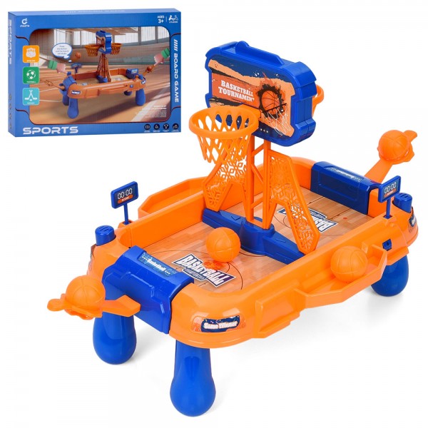 246189 Гра 852-A баскетбол,ігровий столик 47-25-в28см,лічильник(механічний),м'яч 4шт, в кор-ці, 37,5-26-7см