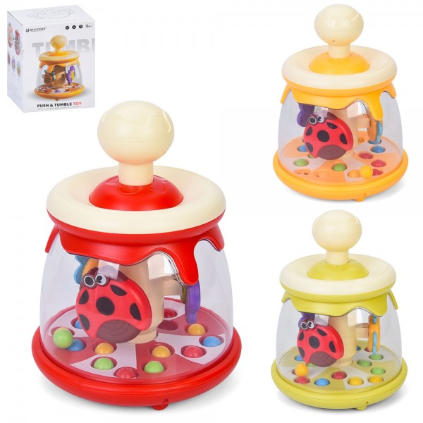 246137 Дзиґа AY001 15-20-15см, заводна, рухливі кульки, 3 кольори, в кор-ці, 15,5-20,5-16см