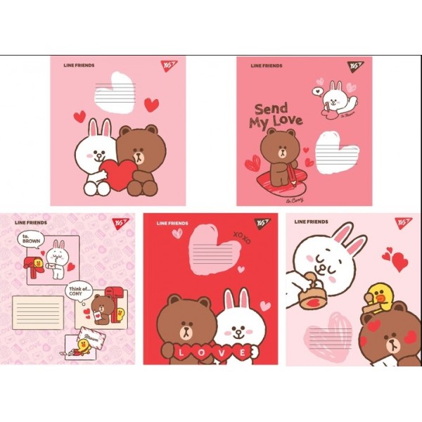 164624 А5/12 лін. Yes Line friends, зошит учнів.