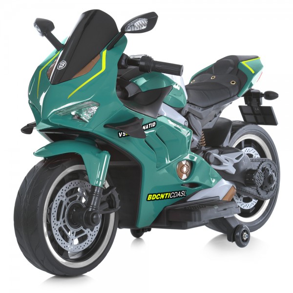 160187 Мотоцикл M 5056EL-5 2 мот.45W, 1 акум.12V12AH, MP3, USB, EVA, шкiра, муз., свiтло, зелений.