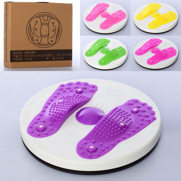 124617 Диск балансування MS 2479-1 2в1 (тренажер, масажер), оберт., пластик, 5 кольорів, кор.