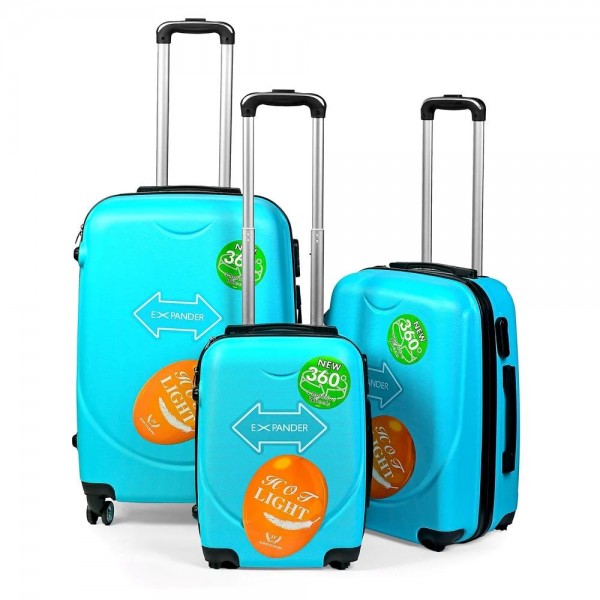159600 Валізи пластик 18/22/26" 3шт/наб R30888-Blue