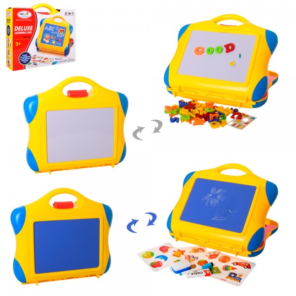 119556 Дощечка HM1117A для малюван., двостор.-магніт., букви (англ.), цифри, маркер, кор., 37-34см.