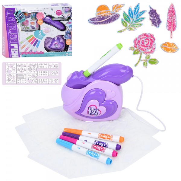245375 Набір для творчості KSY883-1 набір для малювання,Airbrash/аерографія,маркери,трафарети,на бат.,в кор